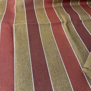 Indoor Outdoor Upholstery Fabric Red Tan Cream Stripe Patio Awning Cushion 55x55
